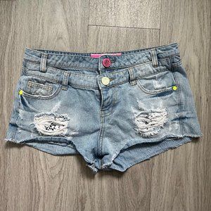 Tough Jeansmith Faux Double Layer Denim Shorts